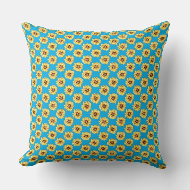 Coussin Fleurs de soleil de couleur rustique Motif (Recto)