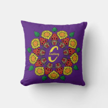 Fleurs de soleil et champignons Mandala Purple per