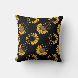 Coussin Fleurs de soleil et papillons Lancer l'oreiller