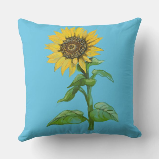 Coussin Fleurs de soleil jaunes (Verso)