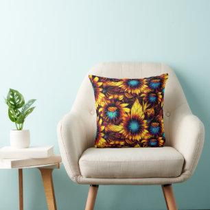 Coussin Fleurs de soleil lumineuses