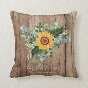 Coussin Fleurs de soleil rustiques Eucalyptus Leaf