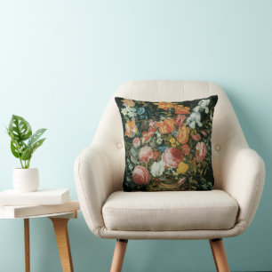 Coussin Fleurs de style baroque vintage dans un vase