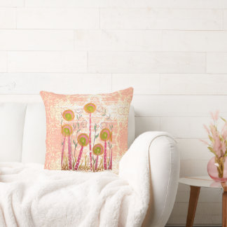 Coussin Fleurs de sucette rose