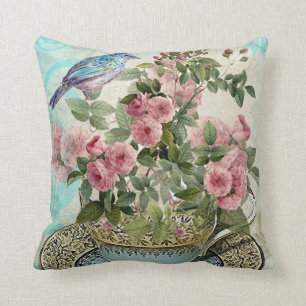 Coussin Fleurs de tasse de thé