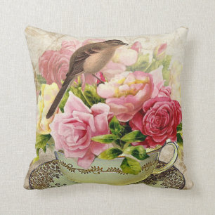Coussin Fleurs de tasse de thé