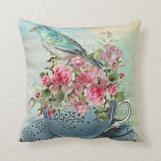 Coussin Fleurs de tasse de thé