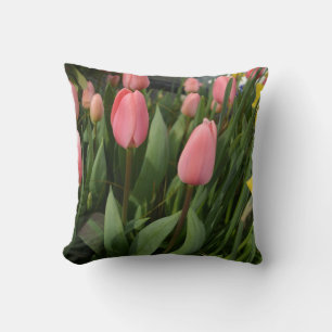 Coussin Fleurs de tulipe rose printemps