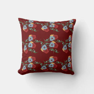 Coussin Fleurs de verdure florale de printemps moderne Bou