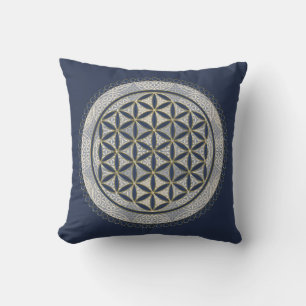 Coussin FLEURS DE VIE - Symbole de géométrie sacrée Art 1