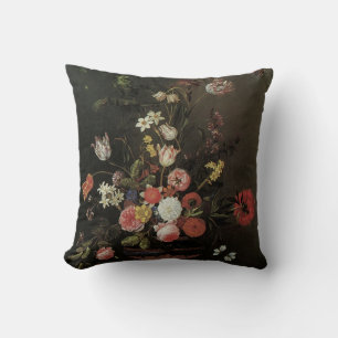 Coussin Fleurs de vie vintages florales baroques en Vase