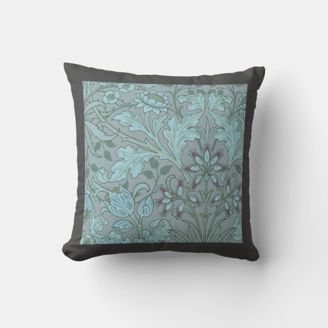 Coussin Fleurs décoratives bleu pastel  (Recto)