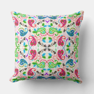 Coussin Fleurs décoratives très colorées motifs