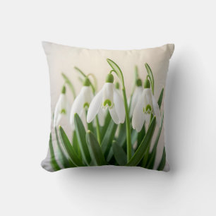Coussin Fleurs délicates de perce-neige de printemps
