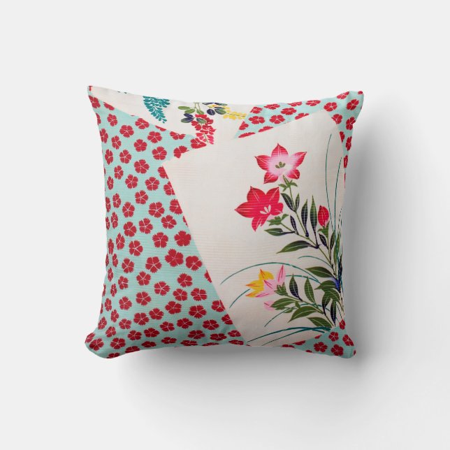 Coussin Fleurs, design japonais (Recto)