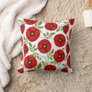 Coussin Fleurs d'été joyeuses floraison de pavot
