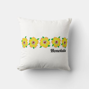 Coussin Fleurs d'Hibiscus hawaïens Honolulu Hawaii