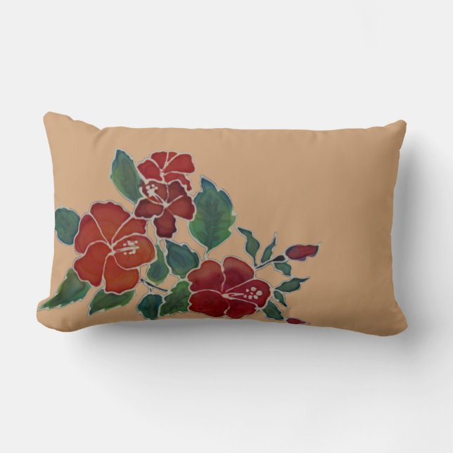 Coussin - Fleurs d'hibiscus rouges (Recto)