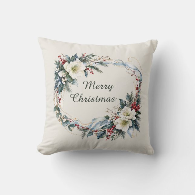 Coussin Fleurs d'Hiver (Recto)
