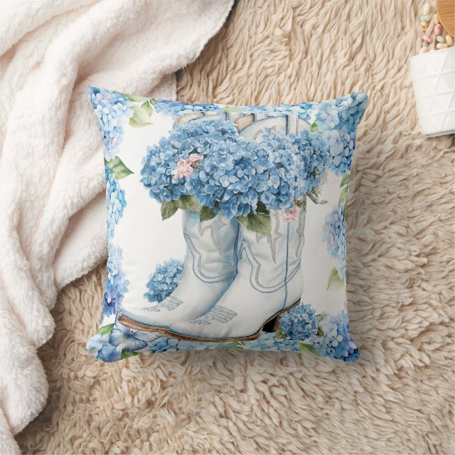 Coussin Fleurs d'hortensia aquarelle (Couverture)