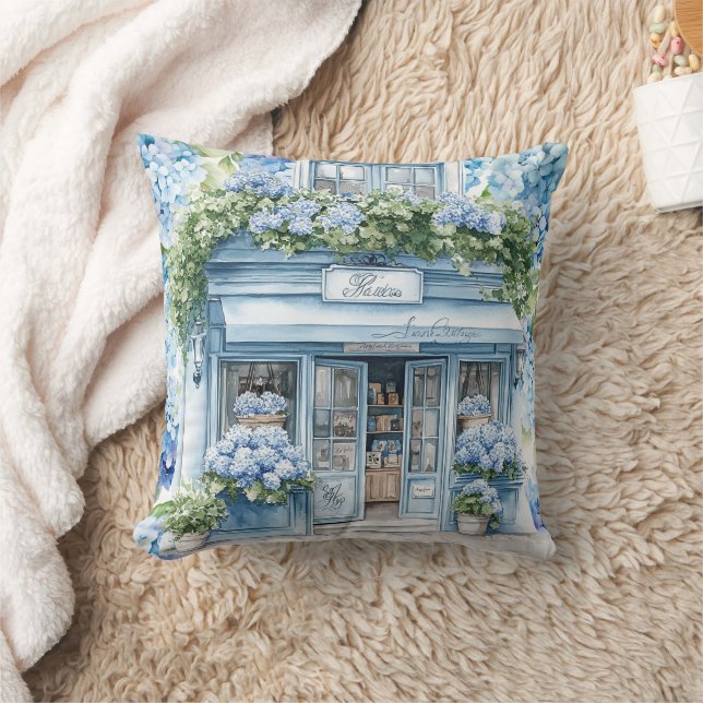 Coussin Fleurs d'hortensia aquarelle (Couverture)