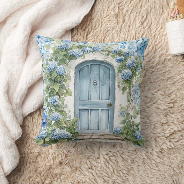 Coussin Fleurs d'hortensia aquarelle (Couverture)