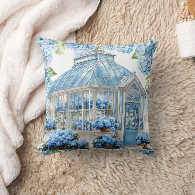 Coussin Fleurs d'hortensia aquarelle (Couverture)