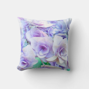 Coussin Fleurs d'hortensia bleues