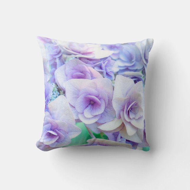 Coussin Fleurs d'hortensia bleues (Recto)