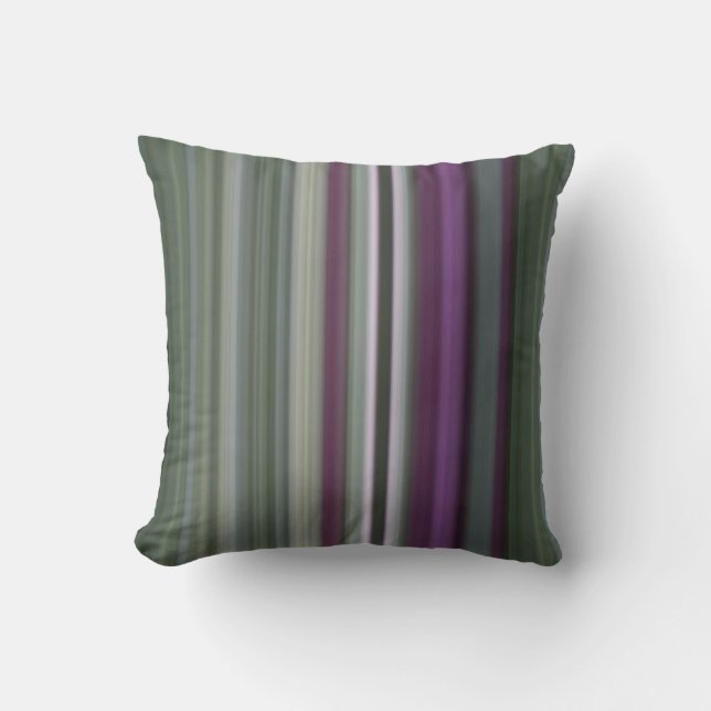 Coussin Fleurs d'ombre rayure violette et verte (Recto)
