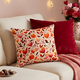 Coussin Fleurs du cœur : Saint-Valentin