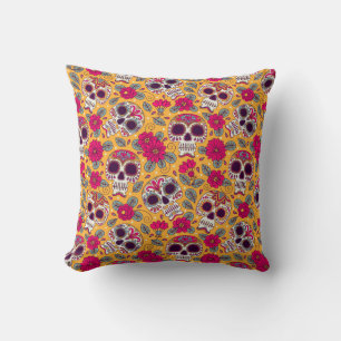 Coussin Fleurs du crâne : Arrière - plan de la fête mexica
