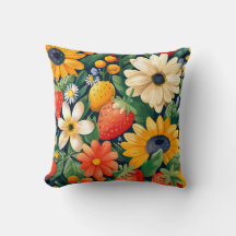 Fleurs du jardin d'été Motif de fraises