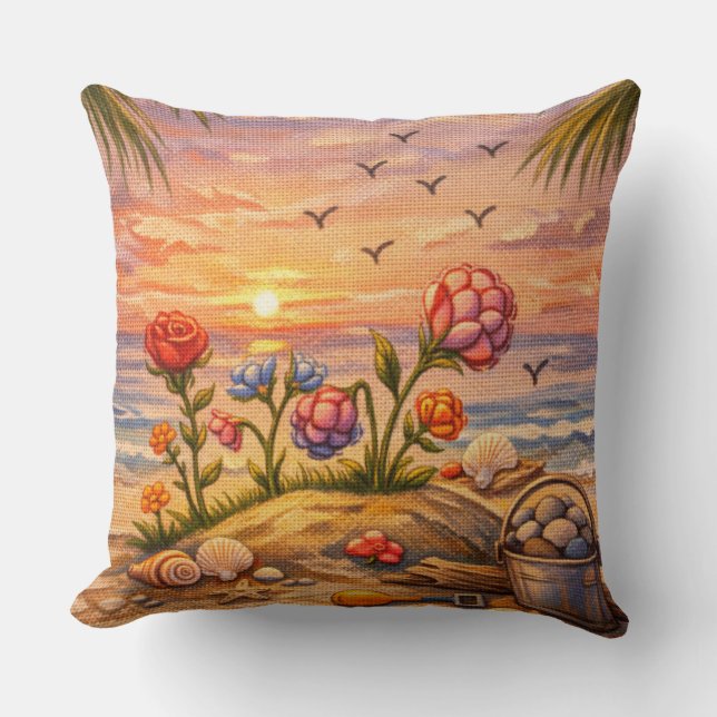 Coussin Fleurs du Rivage (Recto)
