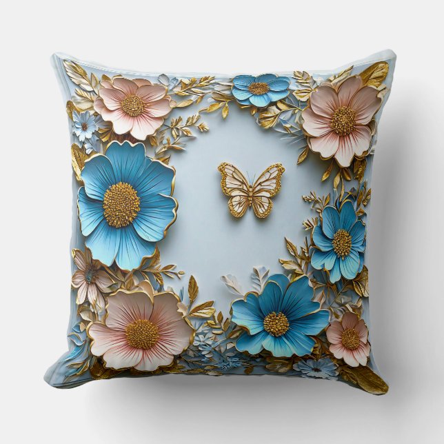 Coussin Fleurs en papier artistiques (Recto)