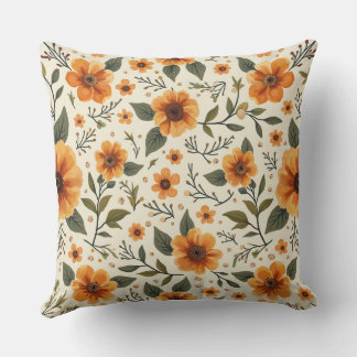 Coussin fleurs encadrées