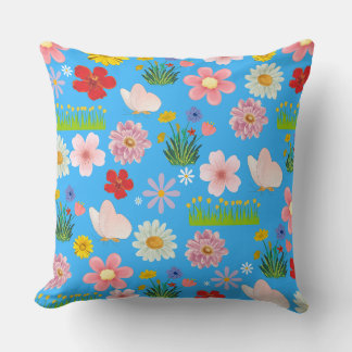 Coussin Fleurs et champs Printemps