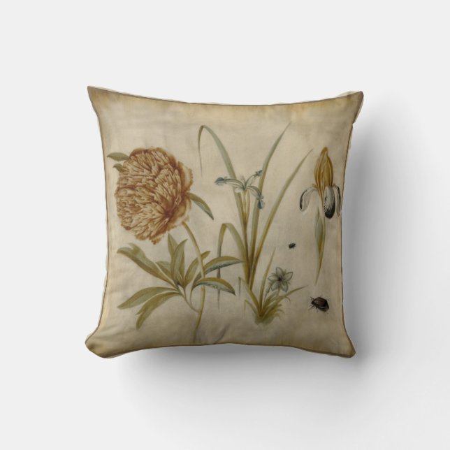 Coussin Fleurs et coléoptères de Hans Hoffmann (Recto)