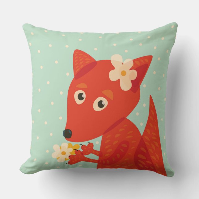 Coussin Fleurs et enfants mignons de Fox (Recto)