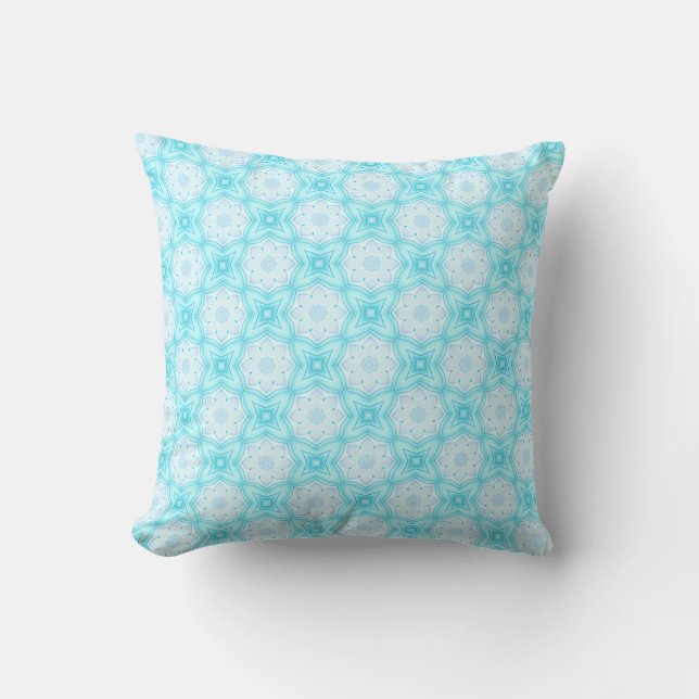 Coussin Fleurs et étoiles Bleues et Ciel (Recto)