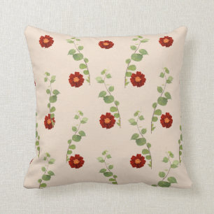 Coussin fleurs et feuilles