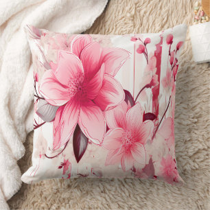 Coussin Fleurs et Floraisons Roses au Printemps qui Rougis
