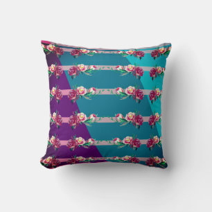 Coussin Fleurs et Lignes