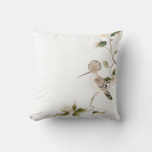 Coussin Fleurs et oiseaux de ressort du Japon
