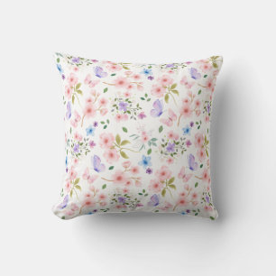 Coussin Fleurs et Papillons