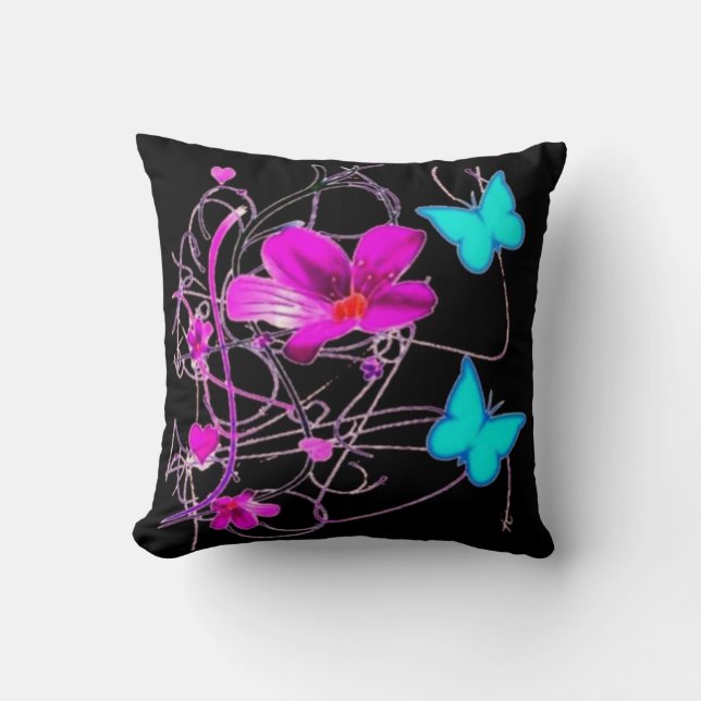 Coussin Fleurs et Papillons (Recto)