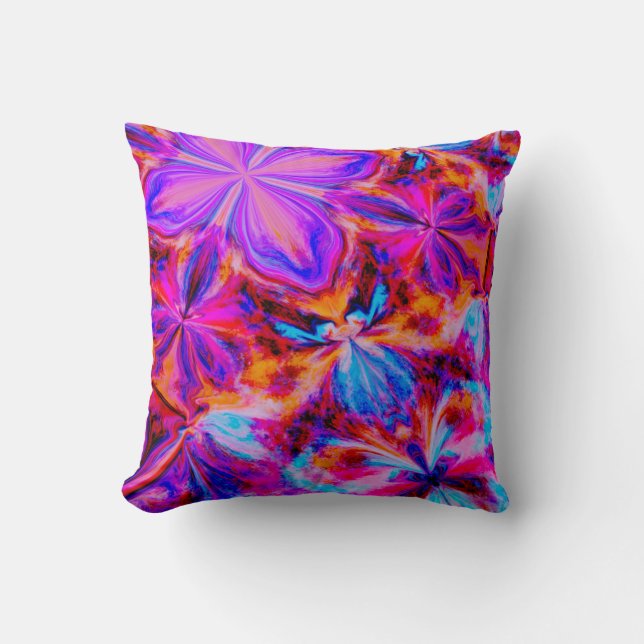 Coussin Fleurs et papillons en Abstrait (Recto)