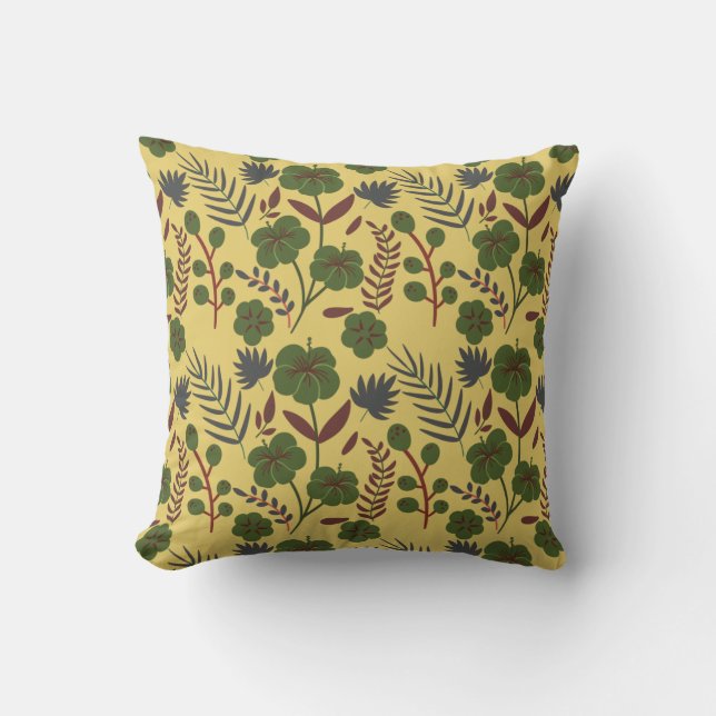 Coussin Fleurs et papillons floraux motifs sans soudure (Recto)