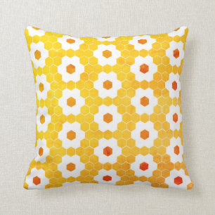 Coussin Fleurs et peignes de miel