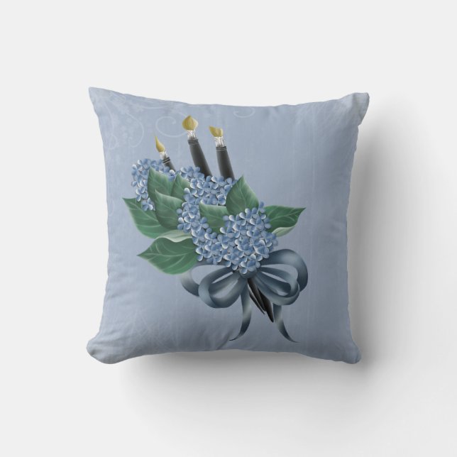 Coussin Fleurs et pinceaux (Recto)